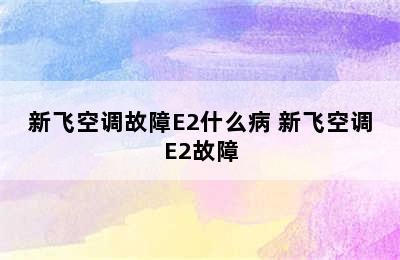 新飞空调故障E2什么病 新飞空调E2故障